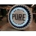 Original Pure Oil Porcelain Sign with Animated Neon 72" Diameter