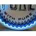 Original Pure Oil Porcelain Sign with Animated Neon 72" Diameter