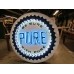 Original Pure Oil Porcelain Sign with Animated Neon 72" Diameter