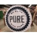 Original Pure Oil Porcelain Sign with Animated Neon 72" Diameter