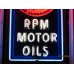 New RPM Motor Oils Porcelain Neon Sign 33"W x 56"H