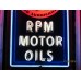 New RPM Motor Oils Porcelain Neon Sign 33"W x 56"H