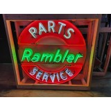 New Rambler Parts & Service Porcelain Neon Sign 48" Diameter