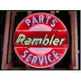 New Rambler Parts & Service Porcelain Neon Sign 48" Diameter
