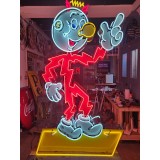 New "Reddy Kilowatt" Double-sided Porcelain Neon with Mirrored Can 48"W x 80"H