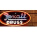 Original Rexall Drugs Double-sided Porcelain Neon Sign 72 IN W x 36 IN H 