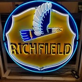 Original Richfield 60" Diameter Porcelain Neon Sign