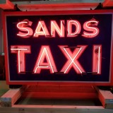 New SANDS TAXI Double-Sided Painted Neon Sign 36"W x 24"H - Neon Signs