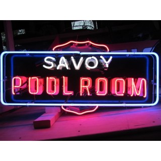 New SAVOY POOL ROOM Double-Sided Painted Neon Sign  36"W x 18"H