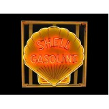 New Shell Gasoline Porcelain Neon Sign - 48" Diameter