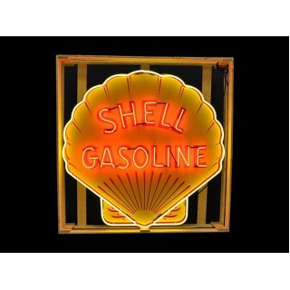 New Shell Gasoline Porcelain Neon Sign - 48" Diameter
