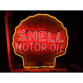 New Shell Motor Oil Porcelain Neon Sign 36 Inch Diameter / Free Delivery