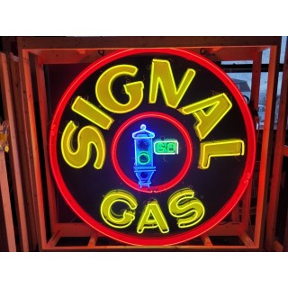 Original Signal Gas Porcelain Neon Animated Sign 72" Diameter