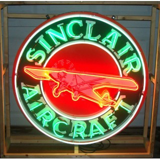 New Sinclair Aircraft Porcelain Neon Sign 48" Diameter