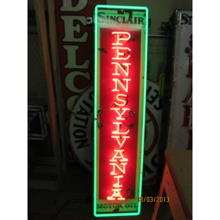 New Sinclair Pennsylvania Motor Oil Vertical Porcelain Neon Sign 15"W x 60"H