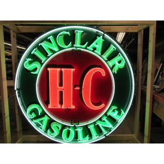 Original Sinclair Gasoline HC Porcelain Neon Sign 72" Diameter