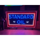 Original Standard Oil Porcelain Sign with Neon 8 FT W x 4 FT H