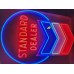 Original Standard Dealer / Chevron Porcelain Sign with Neon 48 IN W x 72 IN H