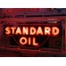 Original Standard Oil Porcelain Sign with Neon & Bullnose Ends 9 FT W x 42 IN H