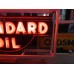 Original Standard Oil Porcelain Sign with Neon & Bullnose Ends 9 FT W x 42 IN H