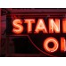 Original Standard Oil Porcelain Sign with Neon & Bullnose Ends 9 FT W x 42 IN H
