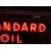 Original Standard Oil Porcelain Sign with Neon & Bullnose Ends 9 FT W x 42 IN H