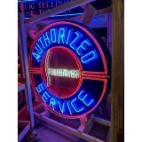 New Studebaker Authorized Service Porcelain Sign with Neon 72 IN Diameter