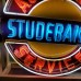 New Studebaker Authorized Service Porcelain Sign with Neon 48 IN Diameter