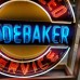 New Studebaker Authorized Service Porcelain Sign with Neon 48 IN Diameter