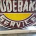 New Studebaker Authorized Service Porcelain Sign with Neon 48 IN Diameter