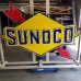 New Sunoco Porcelain Sign with Neon & Flashing Arrow 7 FT W x 5 FT H