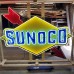 New Sunoco Porcelain Sign with Neon & Flashing Arrow 7 FT W x 5 FT H