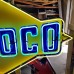 New Sunoco Porcelain Sign with Neon & Flashing Arrow 7 FT W x 5 FT H