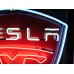 New Tesla Porcelain Sign with Neon 36 IN W x 48 IN H