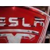 New Tesla Porcelain Sign with Neon 36 IN W x 48 IN H