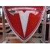 New Tesla Porcelain Sign with Neon 36 IN W x 48 IN H