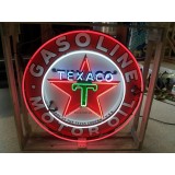 New Texaco Gasoline / Motor Oil Porcelain Neon Sign 36 Inch DIA / Free Delivery