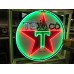 Original Texaco Porcelain Sign with Animated Neon 72 Diameter