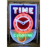 New Time Gasoline Porcelain Neon Sign 40"W x 72"H