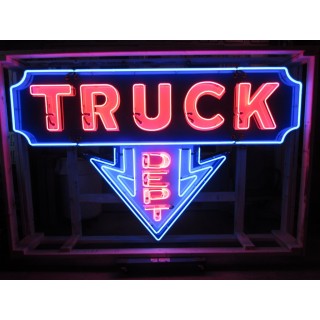 New Truck Dept Painted Metal Neon Sign 96"W x 77"H