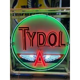 Original Tydol 72" Diameter Porcelain Neon Sign
