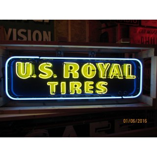 Original U.S. Royal Tires Sign with Neon 60"W x 18"H