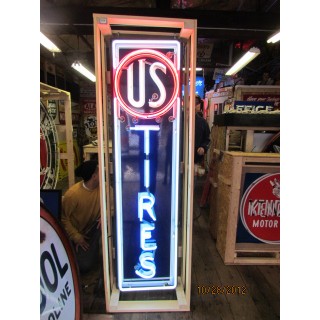 New US Tires Porcelain Neon Sign 18"W x 60"H