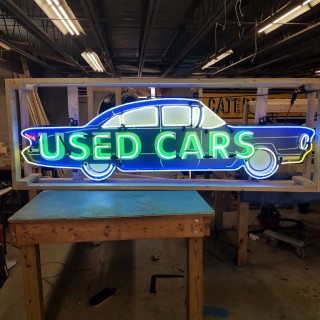 New Used Cars Painted Neon Sign 8 FT Wide x 38" High