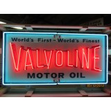 Original Valvoline Painted Neon Sign 70"W x 34"H