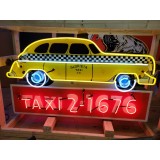 New Vintage TAXI Double-Sided Painted Neon Sign 72"W x 42"H