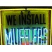 Original Walker Muffler Painted Tin Sign with Neon 42"W x 58"H