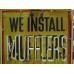 Original Walker Muffler Painted Tin Sign with Neon 42"W x 58"H