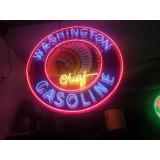 New Washington Gasoline Porcelain Neon Sign 36 Inch Diameter / Free Delivery