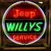 New Steel "Jeep Willy's Service" Porcelain Neon Sign - 48" Diameter